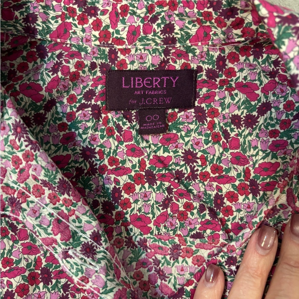 J crew Liberty fabric collab Floral Button-Up Shirt preppy size 00 - Picture 8 of 8